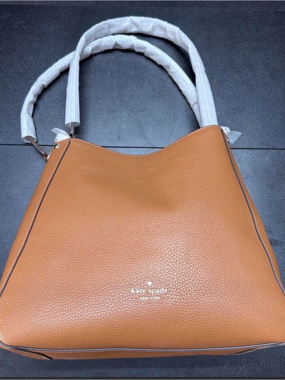 kate spade Cognac Pebbled Leather Shoulder Bag